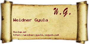 Weidner Gyula névjegykártya